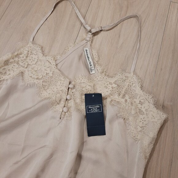 NWT ABERCROMBIE & FITCH | Lace Satin Sleeveless Bodysuit | Sz. S - Picture 5 of 10